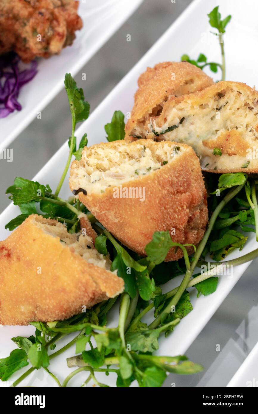portuguese famous traditional bacalhau fried cod fish croquette snack