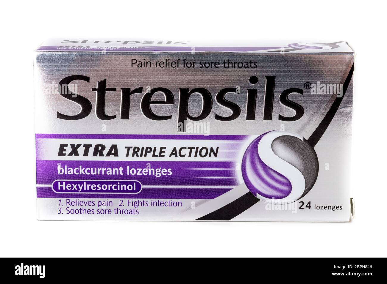 Strepsils, Strepsils lozenges, Strepsils sore throat relief, Strepsils  triple action, Hexylresorcinol, pain relief, sore throat pain relief, box,  pack Stock Photo - Alamy