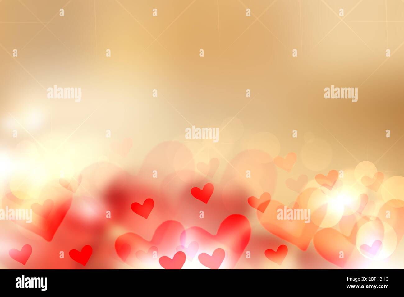 Happy Valentines or wedding day background. Abstract love romantic holiday  golden background with red and golden hearts. Template with space for your  Stock Photo - Alamy