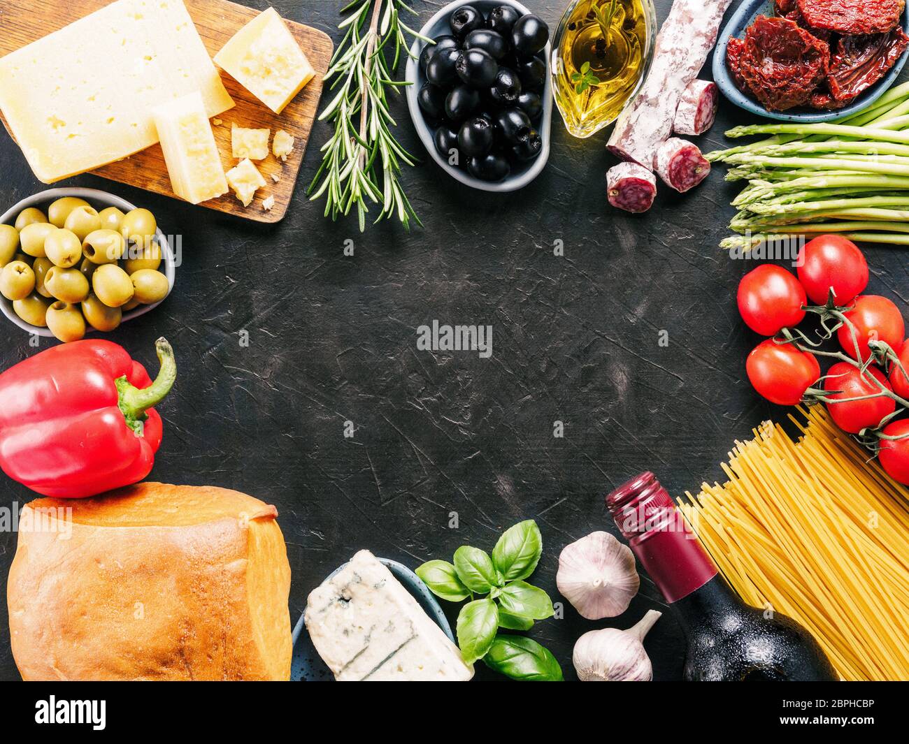 Italian kitchen and italian food concept. Vegetables of italian region ...