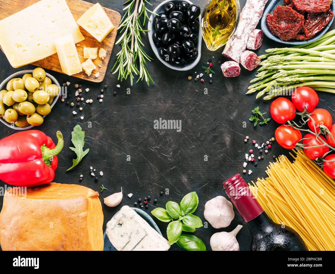 Italian kitchen and italian food concept. Vegetables of italian region ...