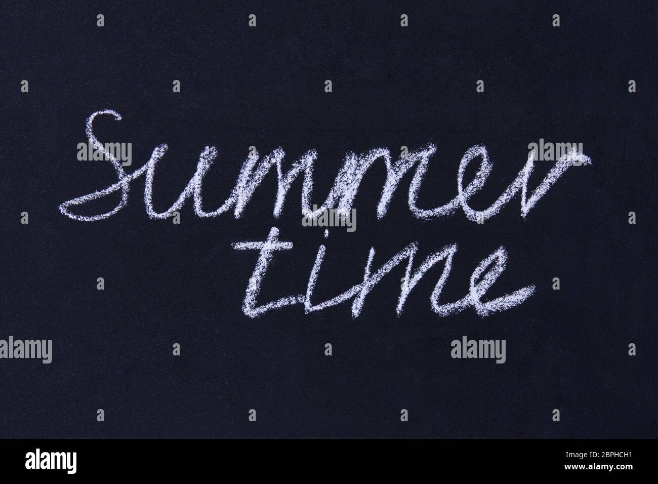 Blackboard with Summer Time inscription on blackboard background Stock Photo