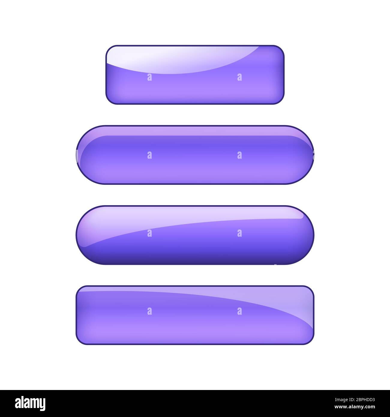 bright glossy web buttons set - violet Stock Photo - Alamy
