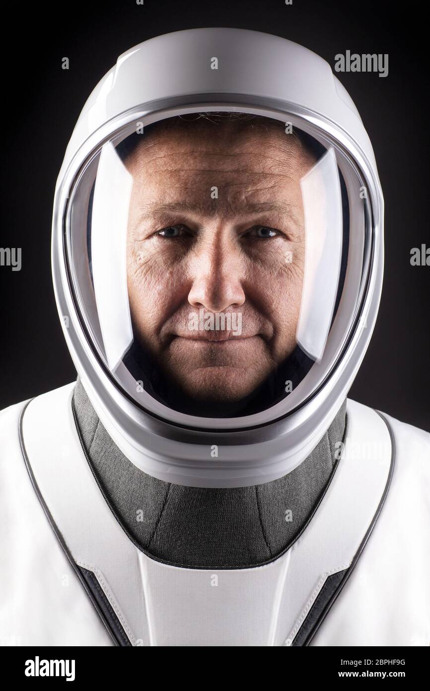 NASA astronaut Doug Hurley, pictured here on November 7, 2018, will launch to the International Space Station on the Demo-2 mission. SpaceX and NASA are targeting May 27 for Falcon 9's launch of Crew Dragon's second demonstration mission (Demo-2) from historic Launch Complex 39A at NASA's Kennedy Space Center in Florida as part of NASA's Commercial Crew Program. NASA astronauts Bob Behnken and Doug Hurley will be the first two NASA astronauts to fly onboard the Dragon spacecraft to and from the International Space Station, which will return human spaceflight to the United States since the Spac Stock Photo