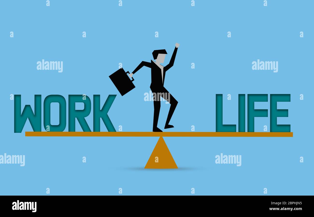 Businessman with work life balance concept, 3D rendering Stock Photo ...