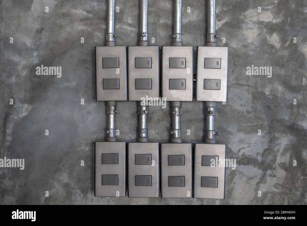 Switch light gray black with cement background Stock Photo Alamy