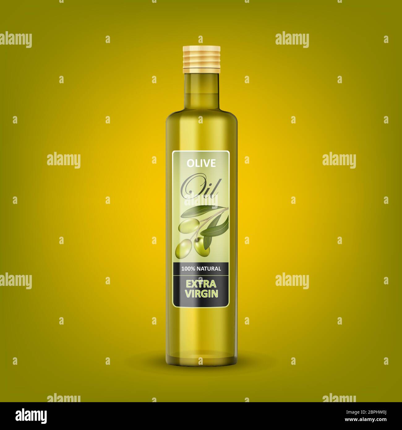 Download Glass Transparent Olive Oil Bottle Mockup Isolated Green Olive Oil Package Design Vector 3d Illustration Stock Vector Image Art Alamy