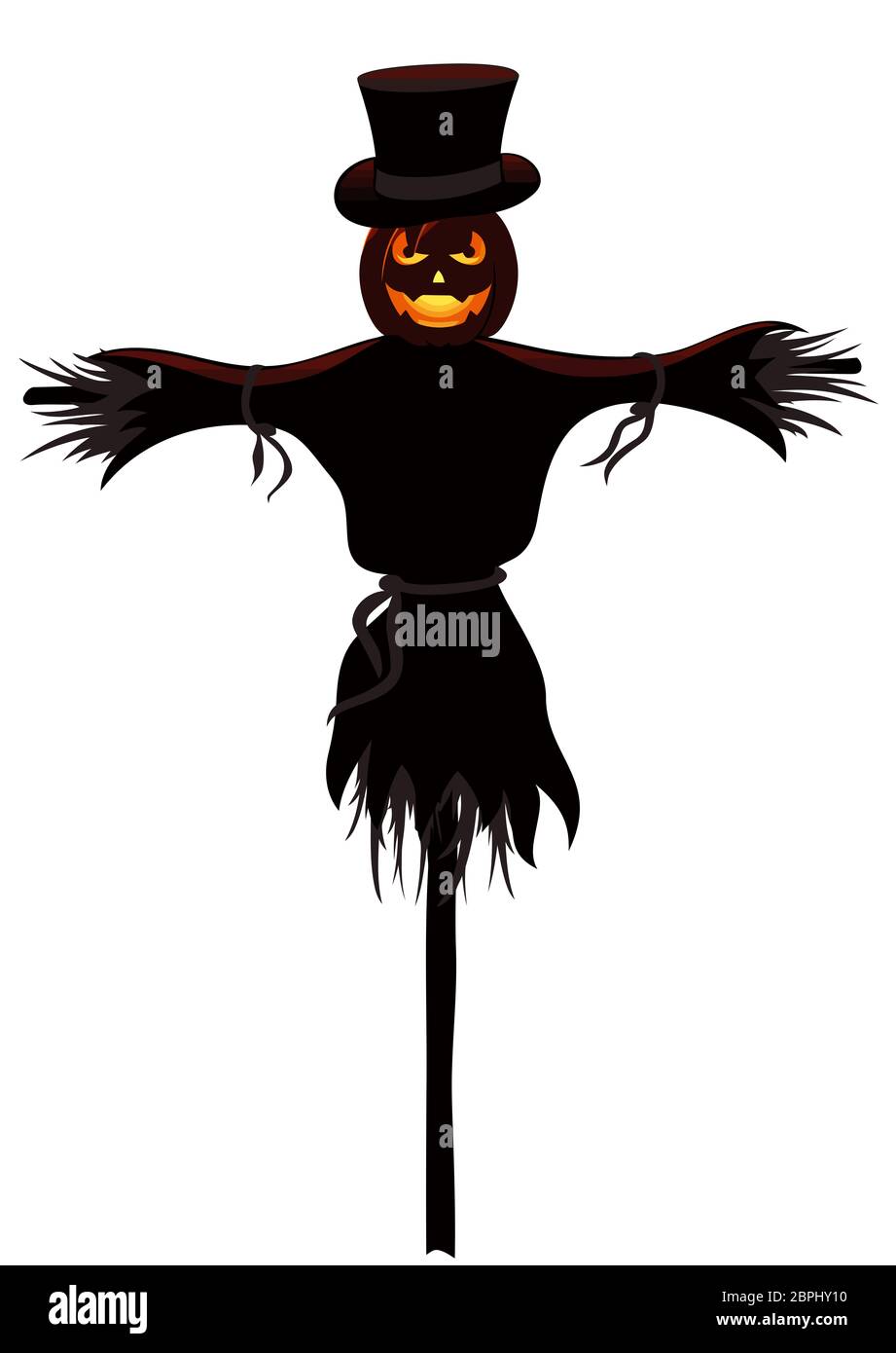 jack o lantern scarecrow pumpkin halloween illustration Stock Photo - Alamy