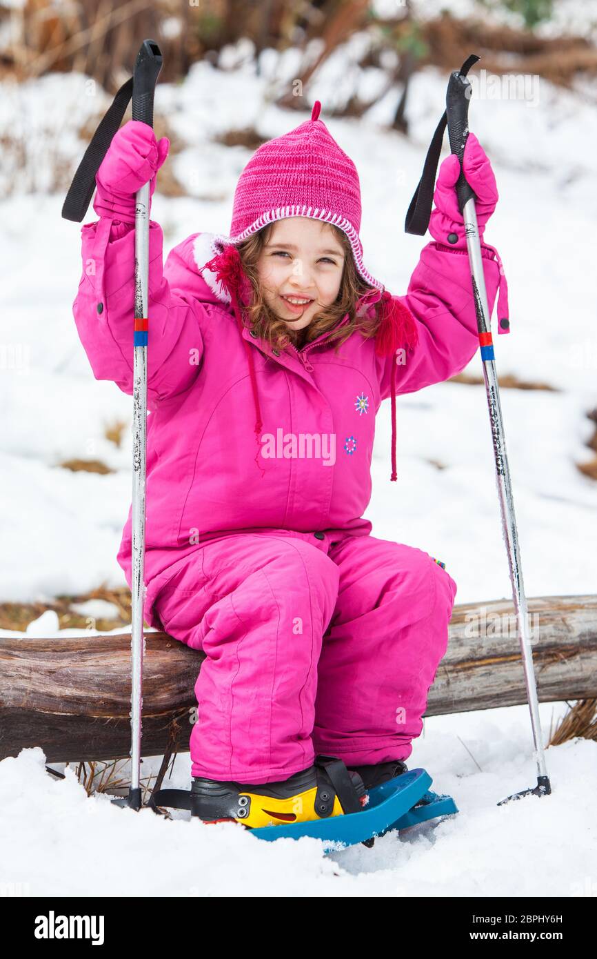 Young Girl Snowshoeing in Australia Stock Photo Alamy