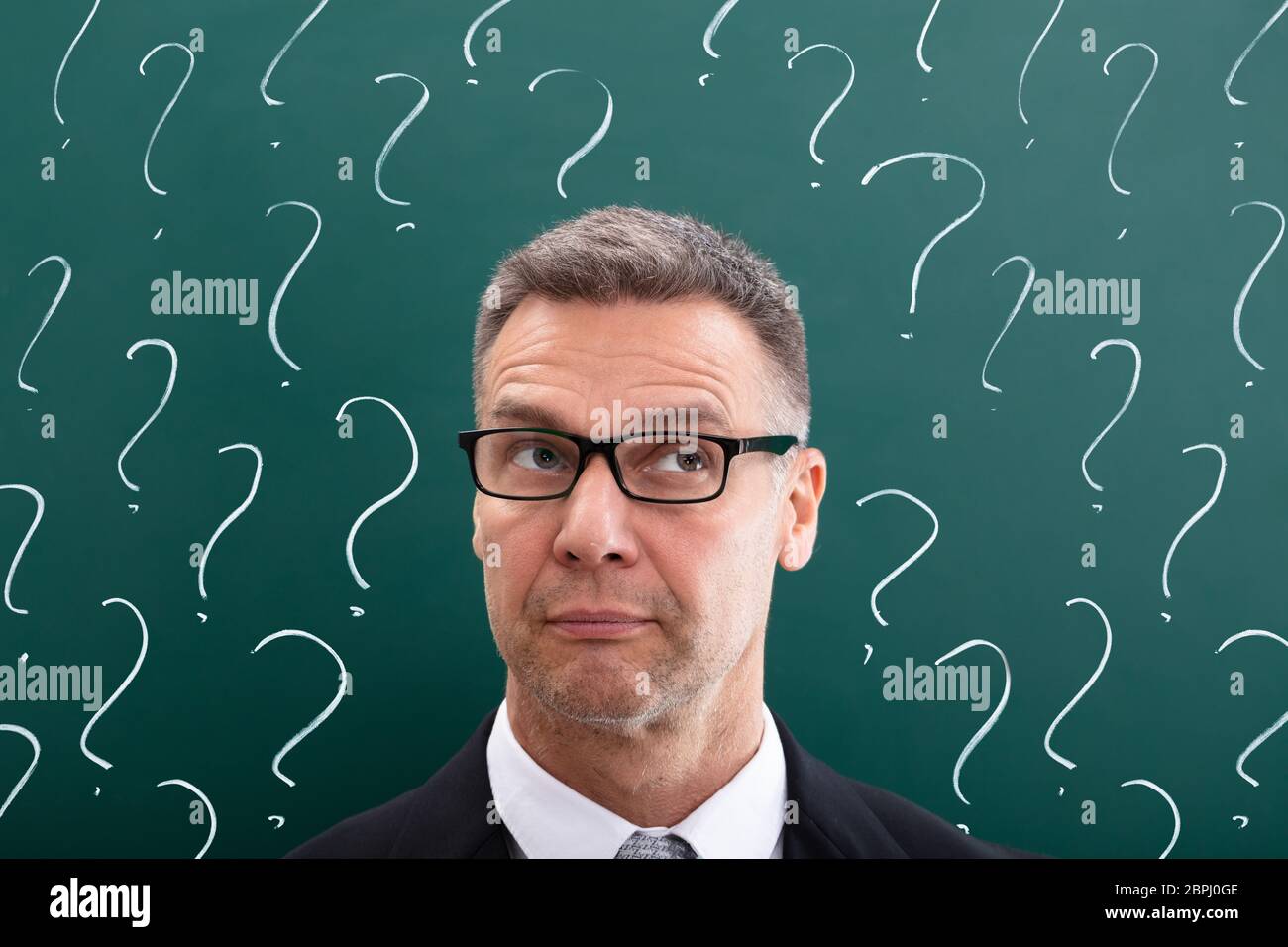 Question Thinking Background Drawn older man wearing hi-res stock photography and images - Alamy