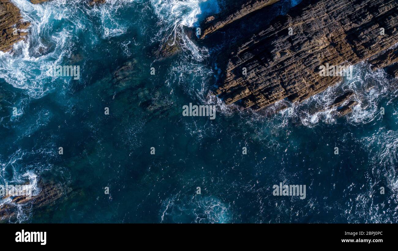 Aerial top view powerful waves hi-res stock photography and images - Alamy