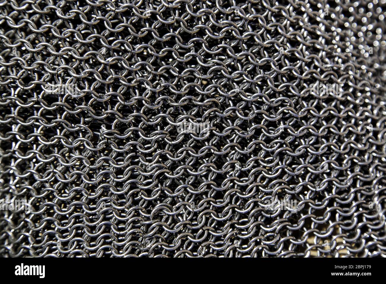 Metal mesh of protection steel, detail of safety and protection, strength and hardness Stock Photo