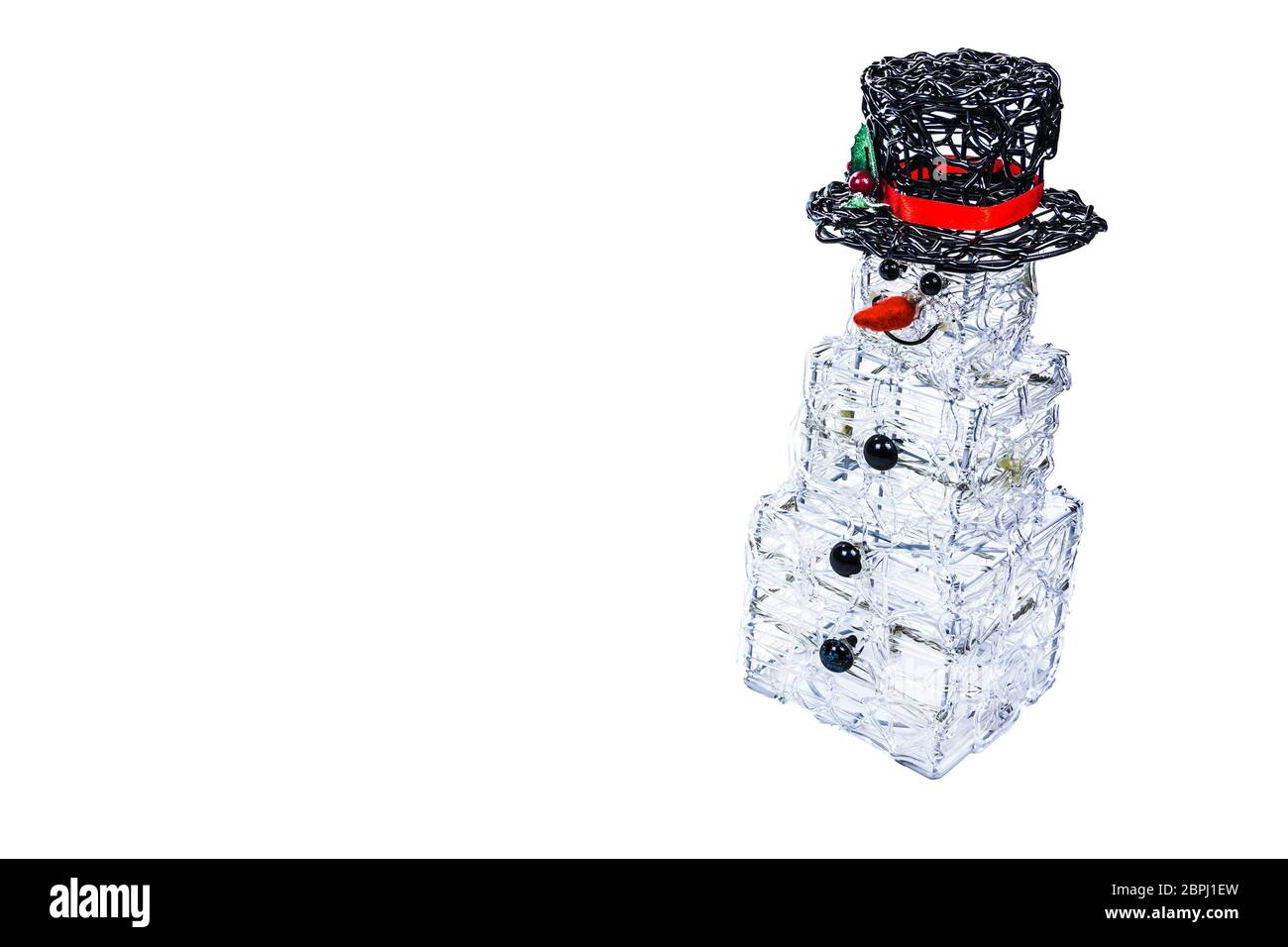 snow man light ,Christmas decoration isolated on white background.. Stock Photo