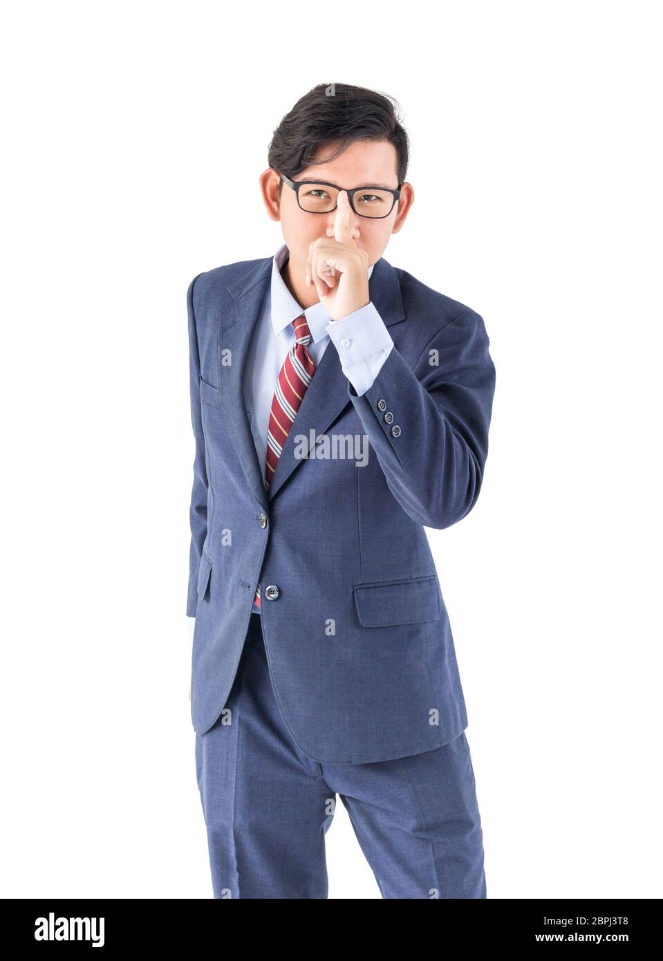 Young asian business men portrait posing in suit over white background ...