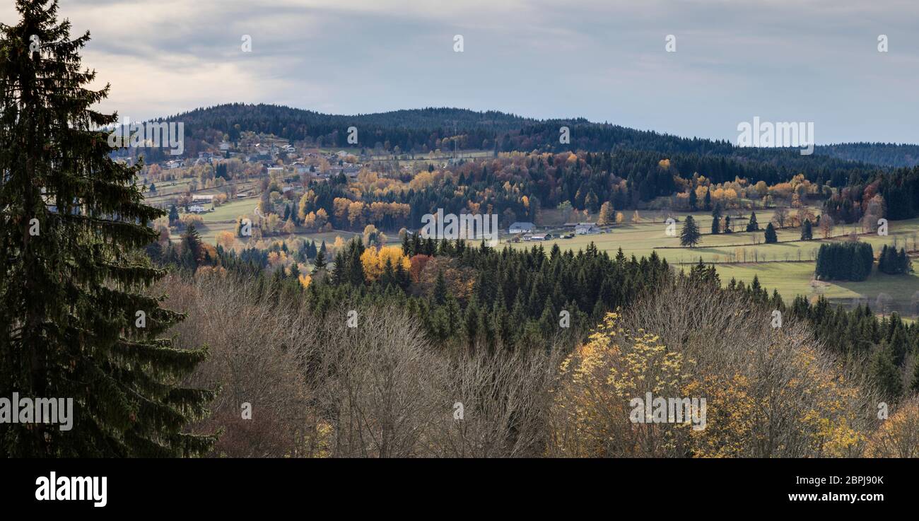 Landschaft im Boehmerwald Stock Photo