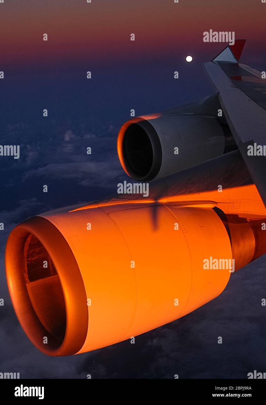 The view from the window of a passenger plane during the flight, the ...