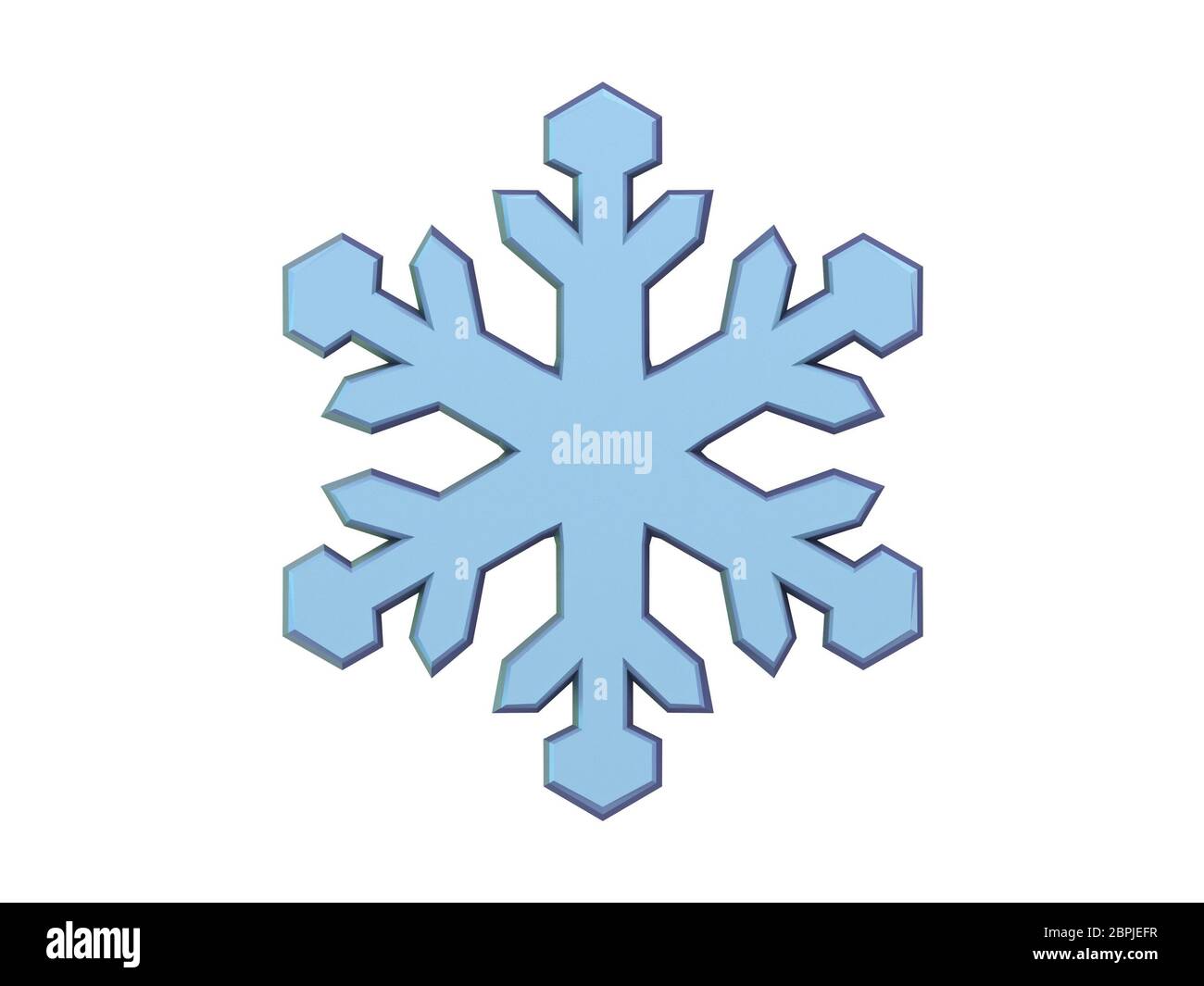 Weather icon SNOWFLAKE 3D render illustration isolated on white ...