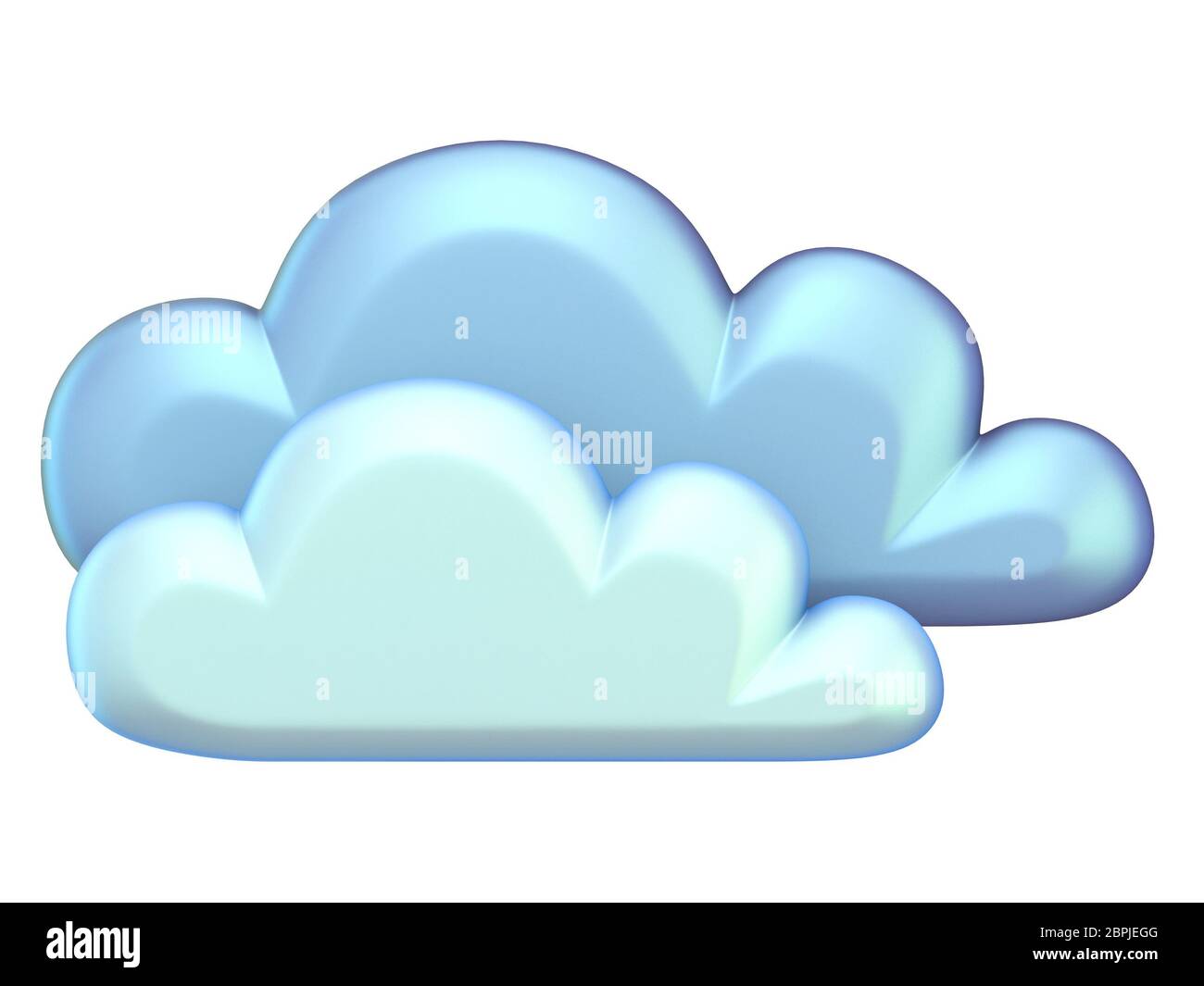 Weather icon CLOUDS 3D render illustration isolated on white background ...