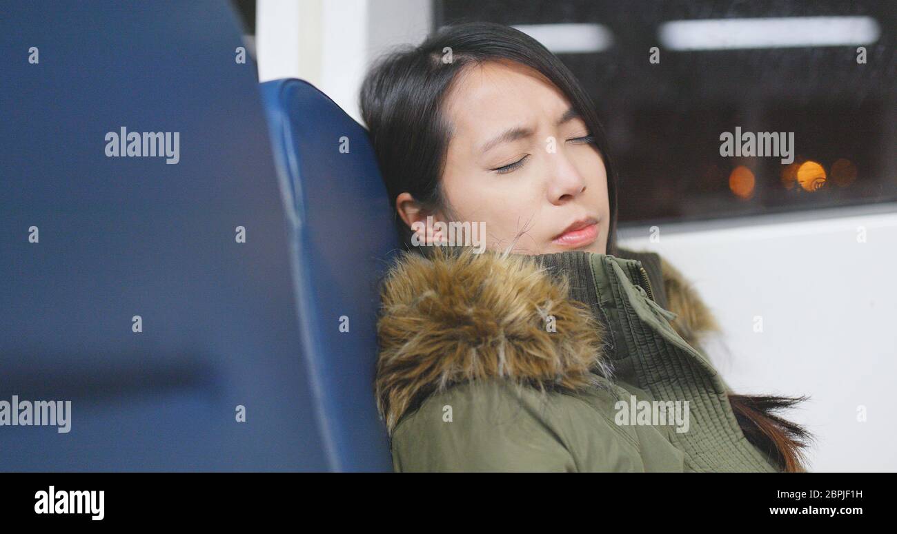 Woman feeling sea sick on ferry Stock Photo Alamy