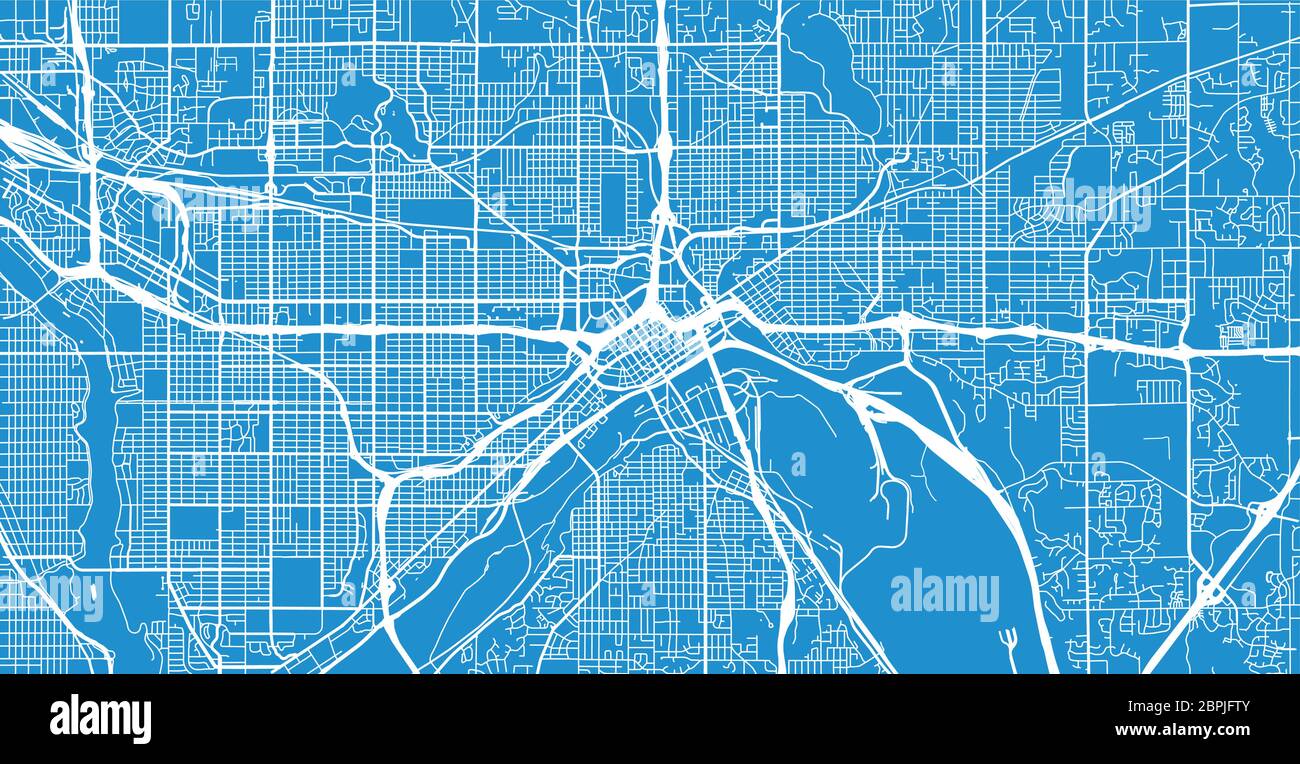 Urban vector city map of St Paul, USA. Minnesota state capital Stock ...