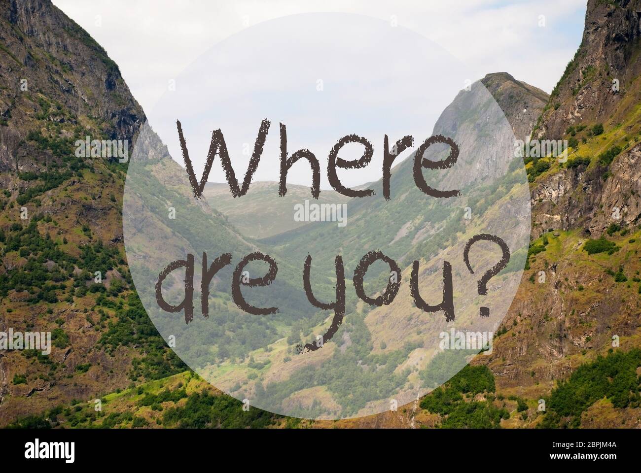 English Text Where Are You Valley With Mountains In Norway Peaceful