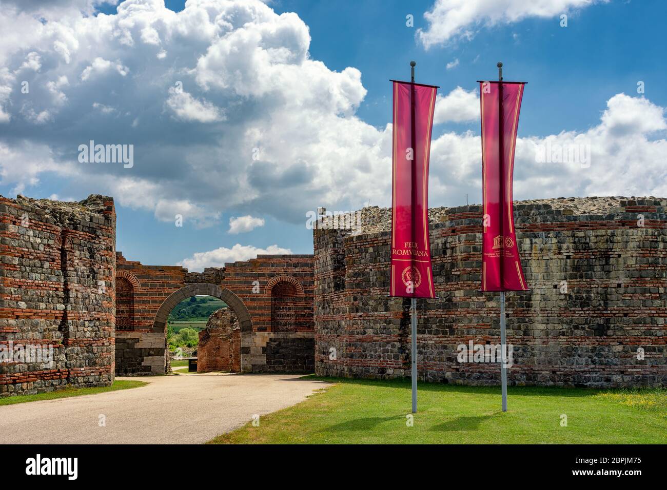 Gamzigrad, Zajecar / Serbia July 8, 2019 Entrance to Gamzigrad