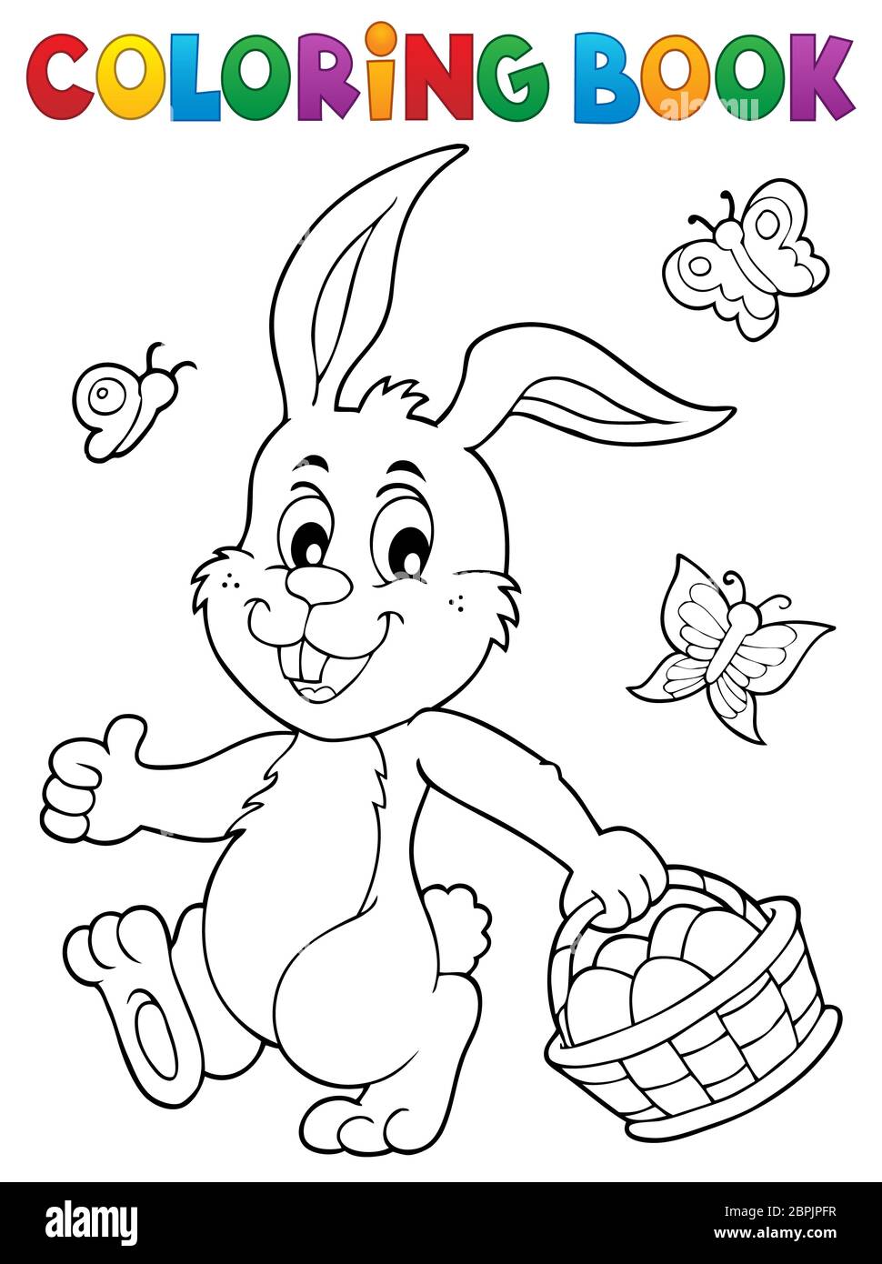 Coloring book Easter rabbit topic 1 - picture illustration Stock Photo ...