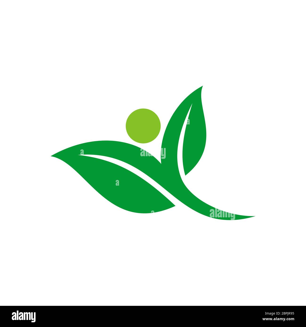 Human Figure Green Leaf Nature Logo Template Illustration Design ...