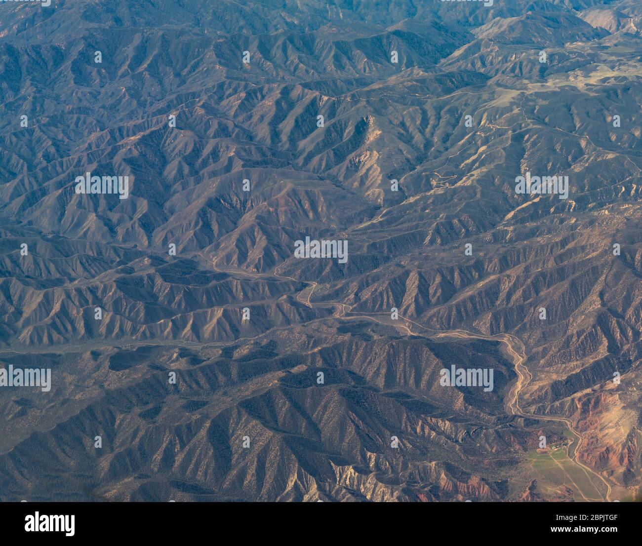 An aerial view of California San Andreas, California, USA Stock Photo