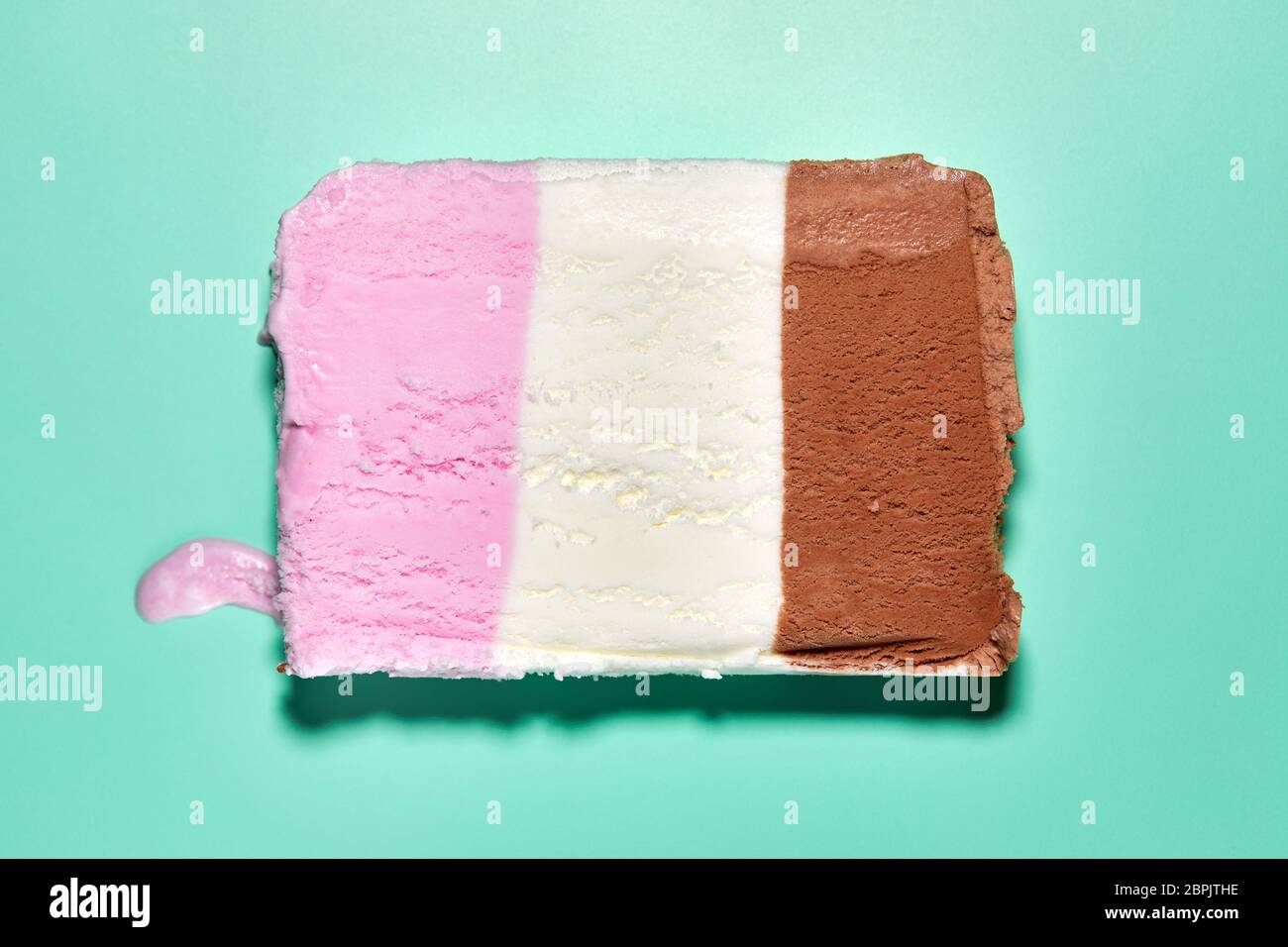 Neapolitan ice cream, slice Stock Photo Alamy
