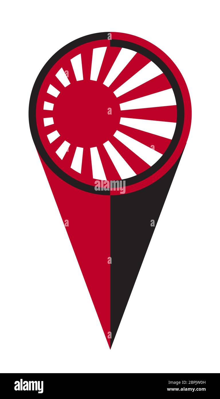 Japan flag pin map hi-res stock photography and images - Alamy