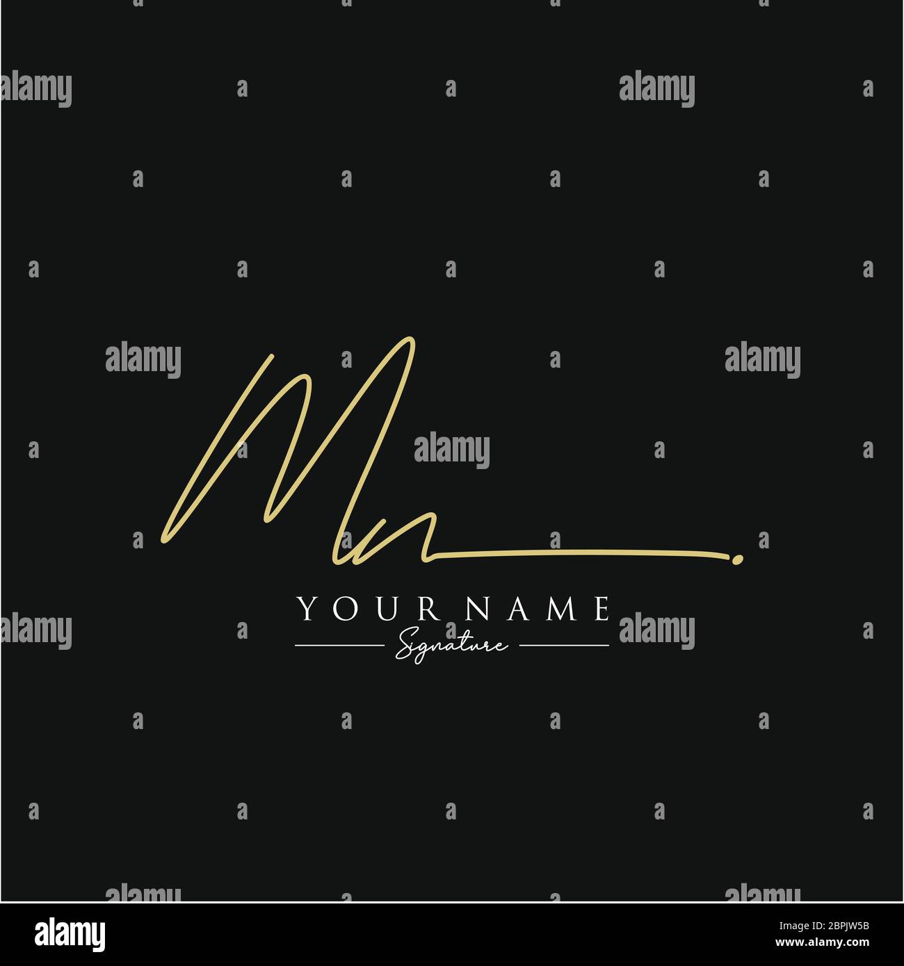 MN Initial letter handwriting and signature logo Stock Vector