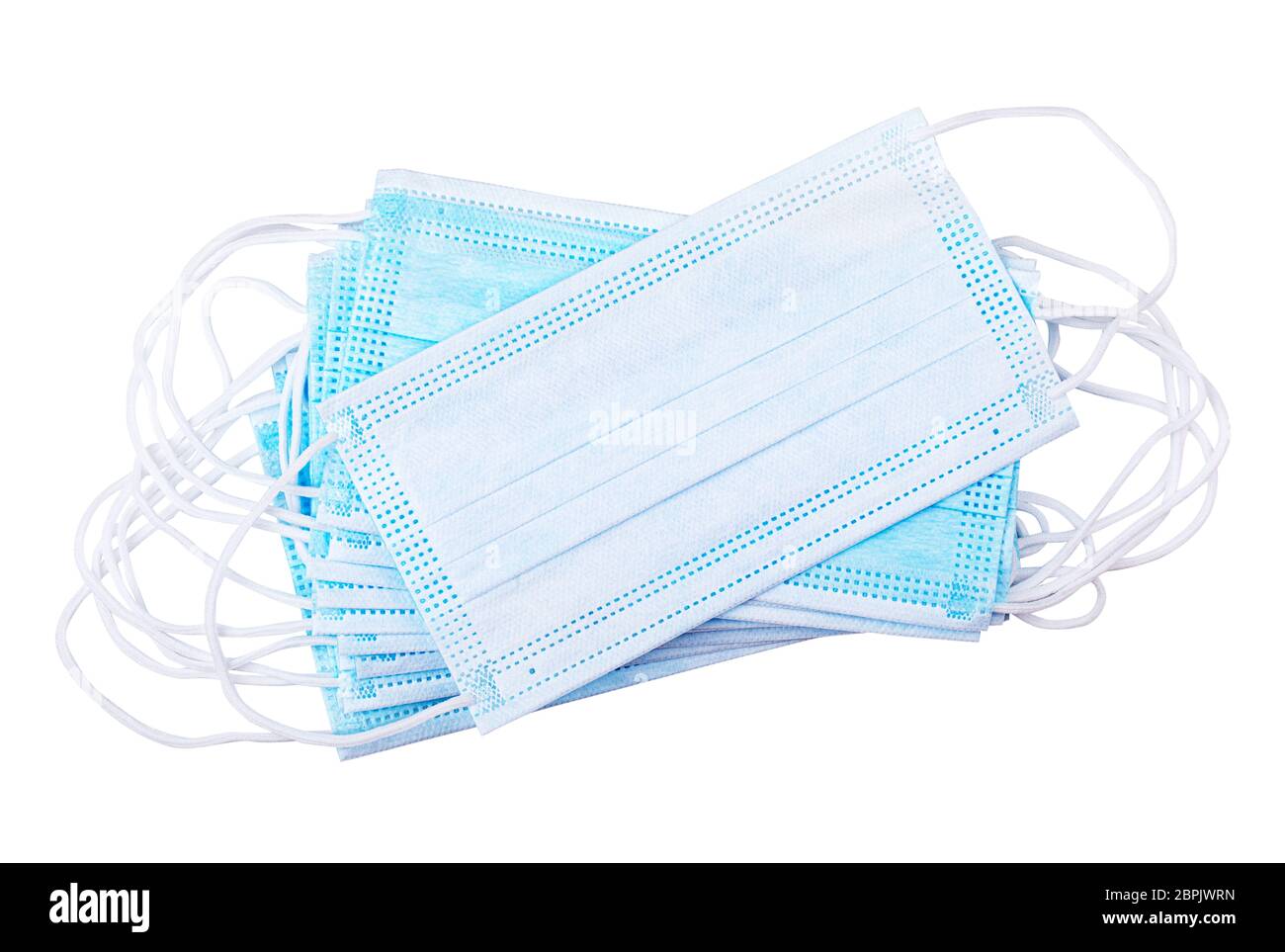 Blue medical face mask isolated on white background Stock Photo - Alamy