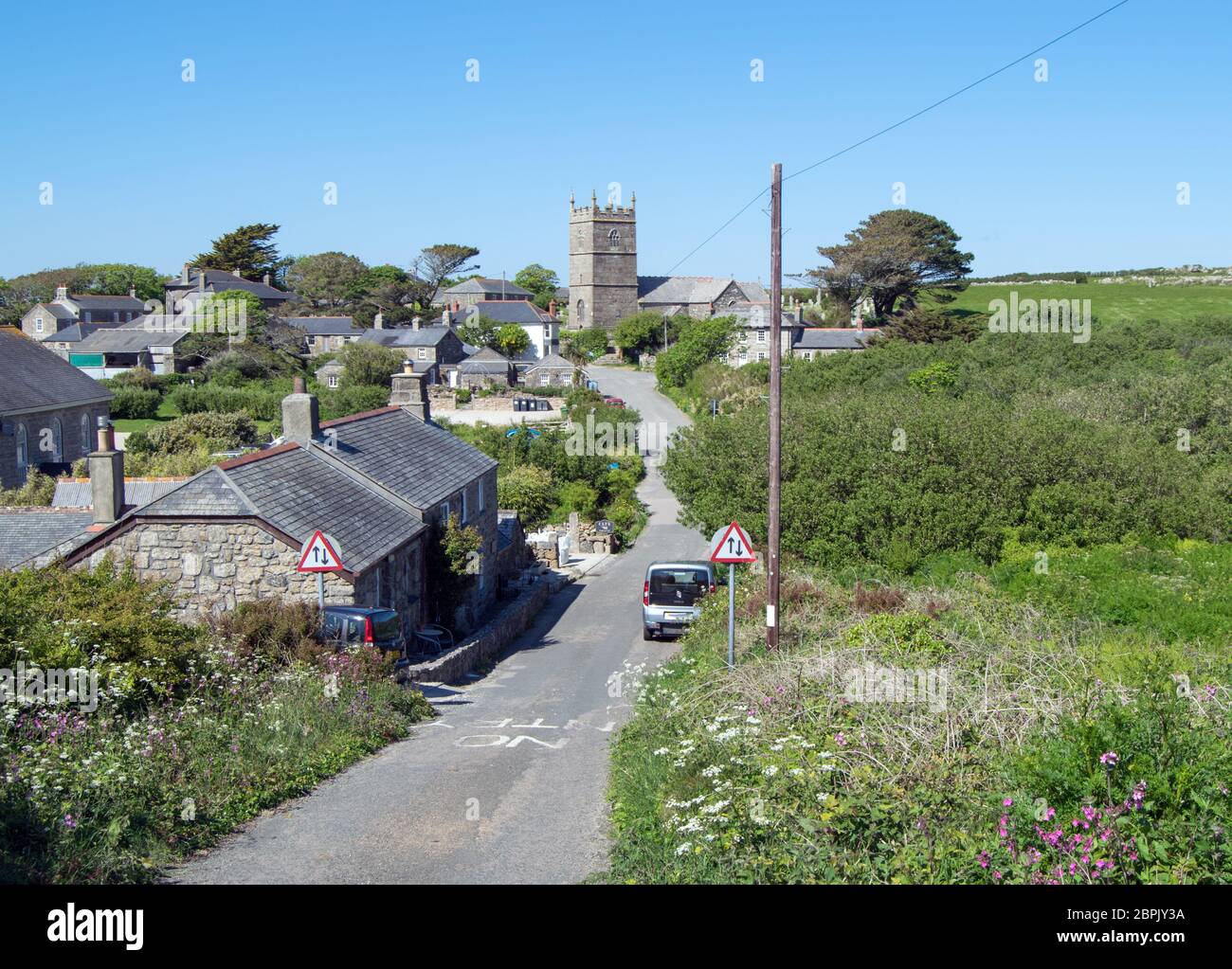 The Village of Zennor, West Cornwall UK Stock Photo - Alamy