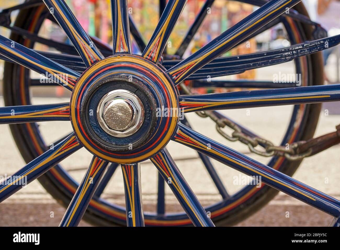 typical Andalusian carriage wheel, Malaga. Stock Photo