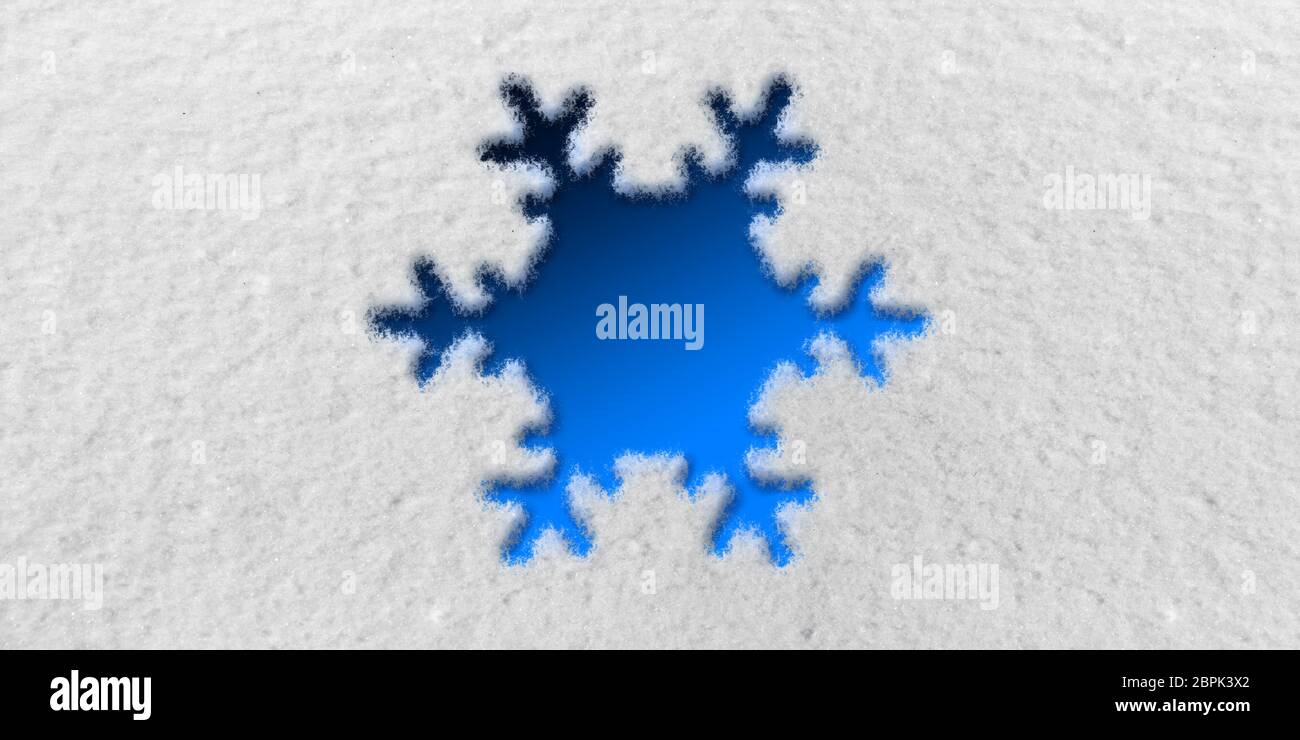 Snowflake Graphic in front of Snow Background Stock Photo - Alamy