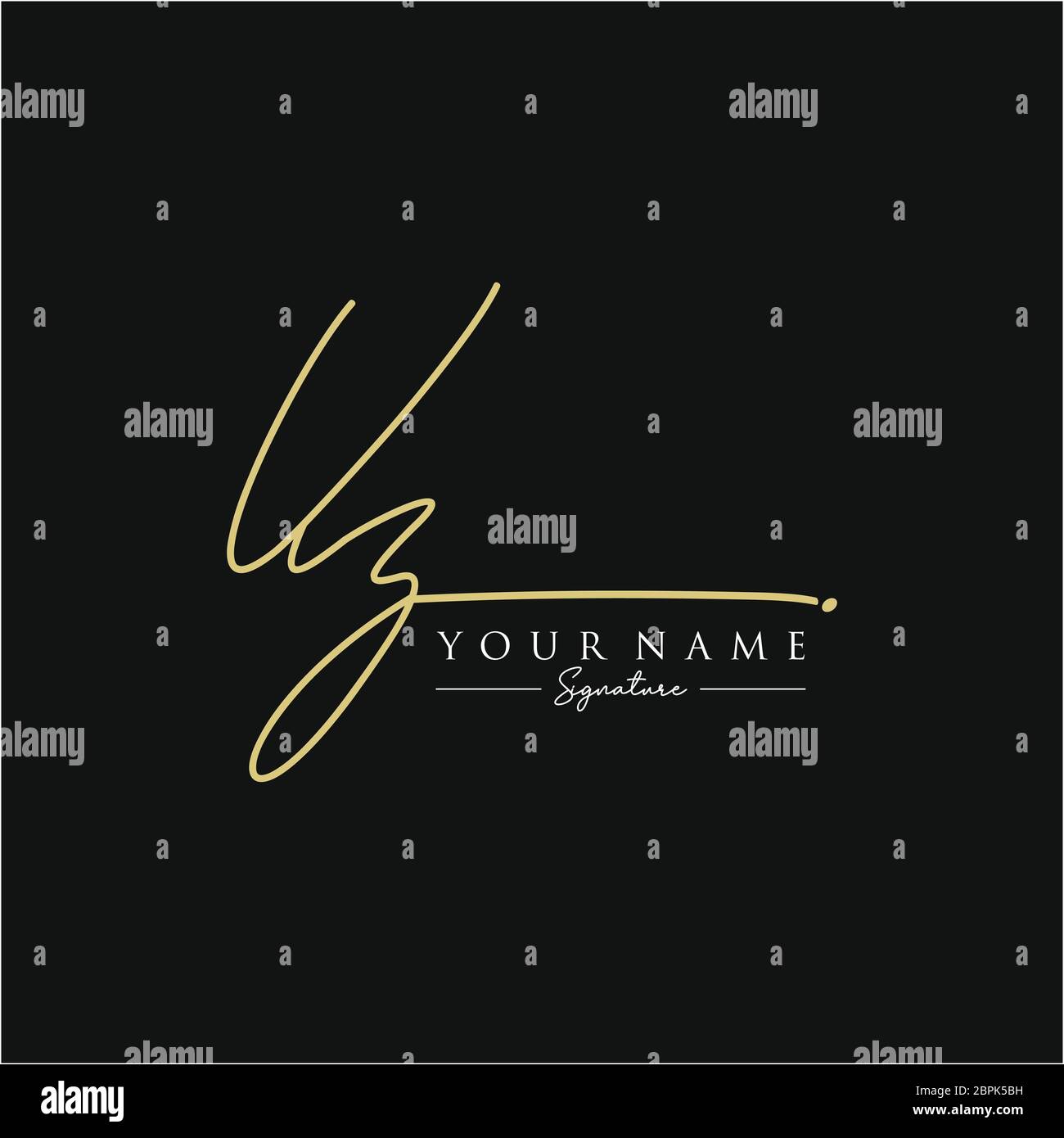 VZ Initial letter handwriting and signature logo Stock Vector Image ...