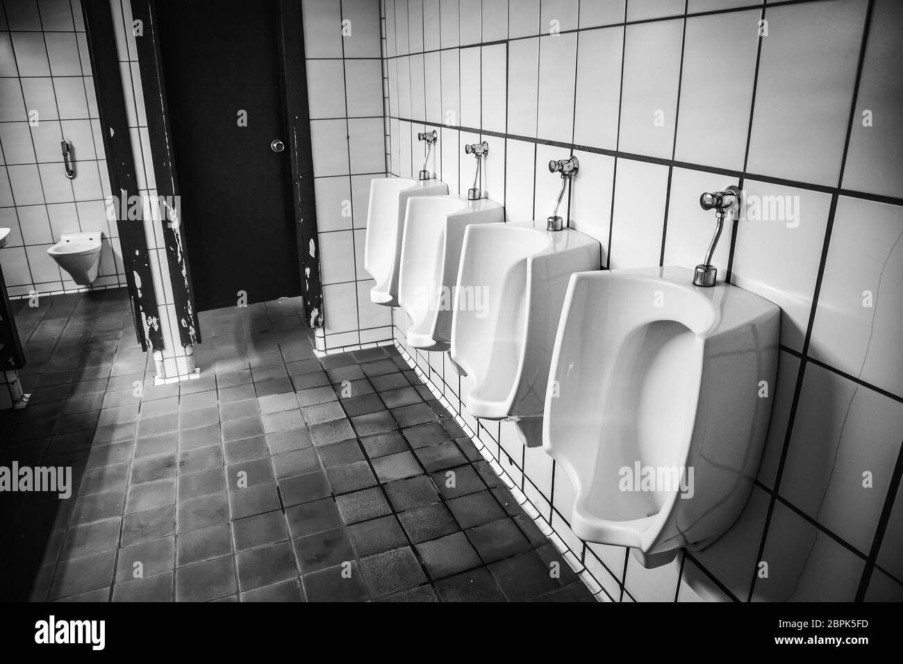 Old public toilets, detail of public toilet in the city Stock Photo