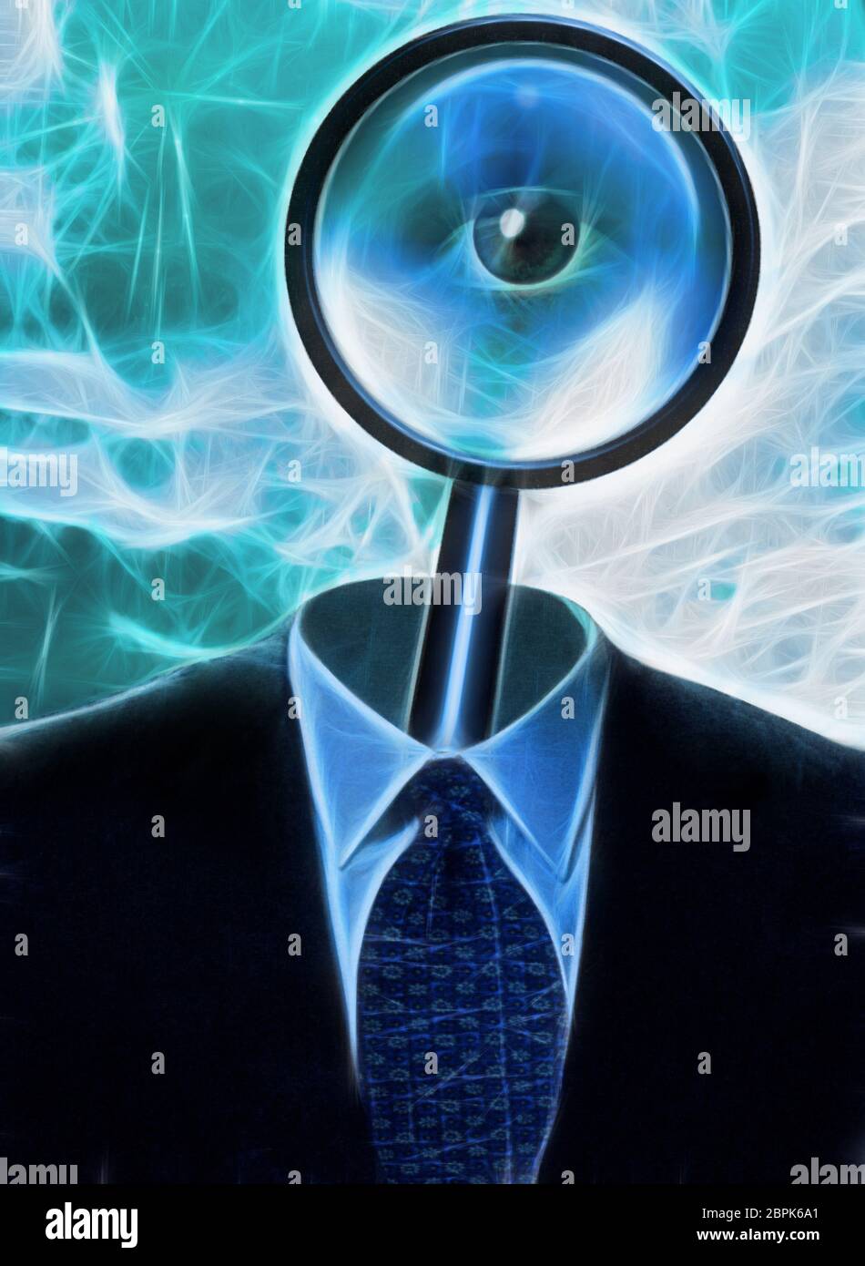 Magnifying Glass Innerview Eye inside magnify glass in business suit Stock Photo - Alamy