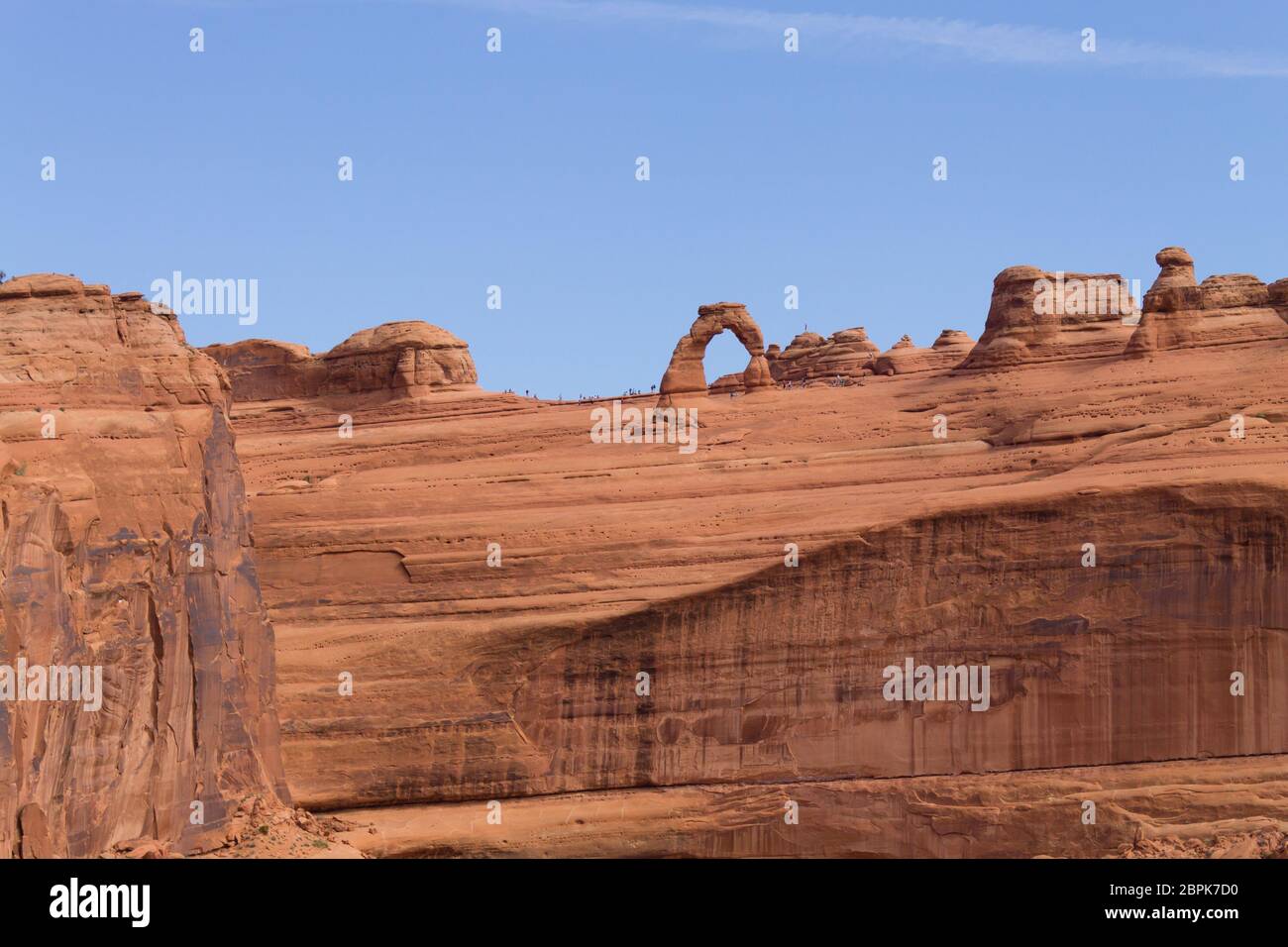 Utah Famous Rocks Panorama from Utah. Famous delicate arch. Red rocks canyon, geological ...