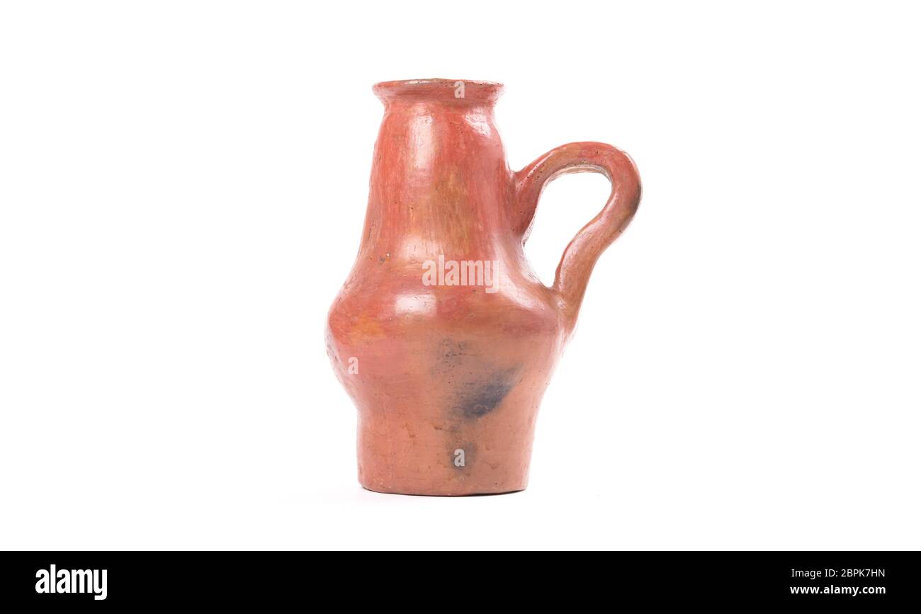 Ceramic old vase, small, isolated on white background Stock Photo - Alamy