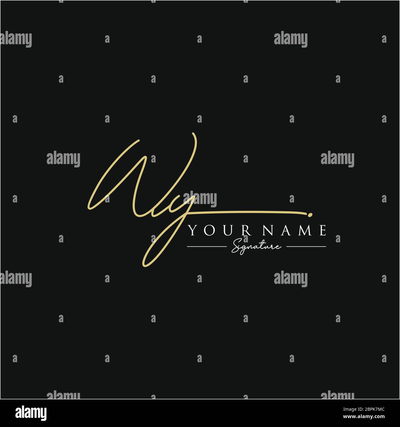 WY Initial letter handwriting and signature logo Stock Vector