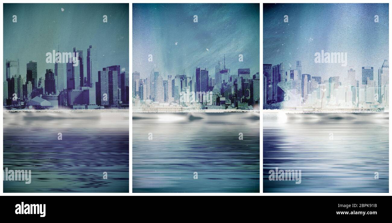 Vintage composition. New York skyline Stock Photo