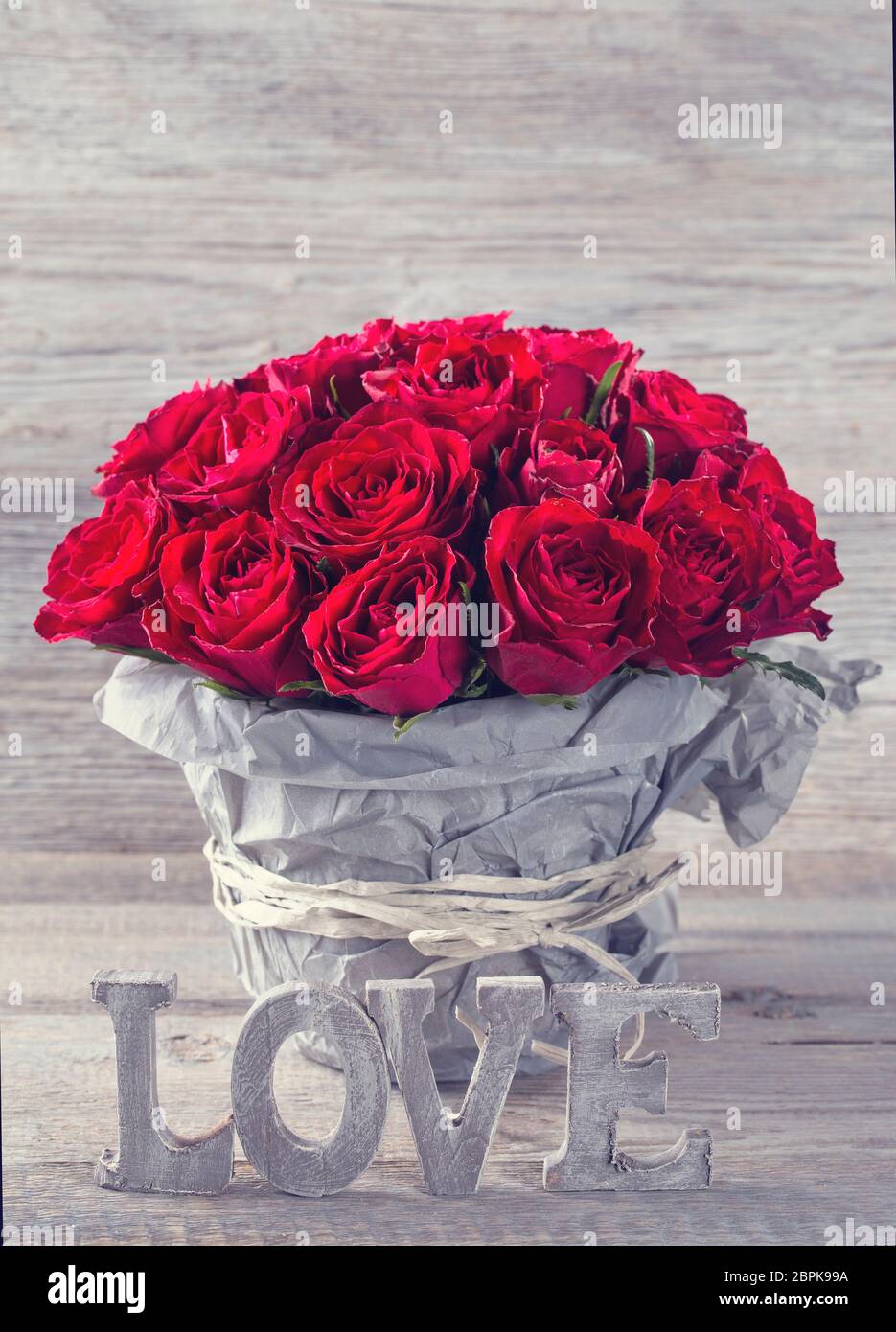Love Text Card Red Rose Flower Stock Photo 359316338