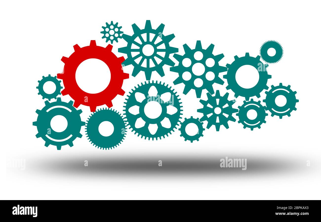 Wheel Structure Teamwork Red wheel mechanism for teamwork concept, 3D rendering Stock Photo - Alamy