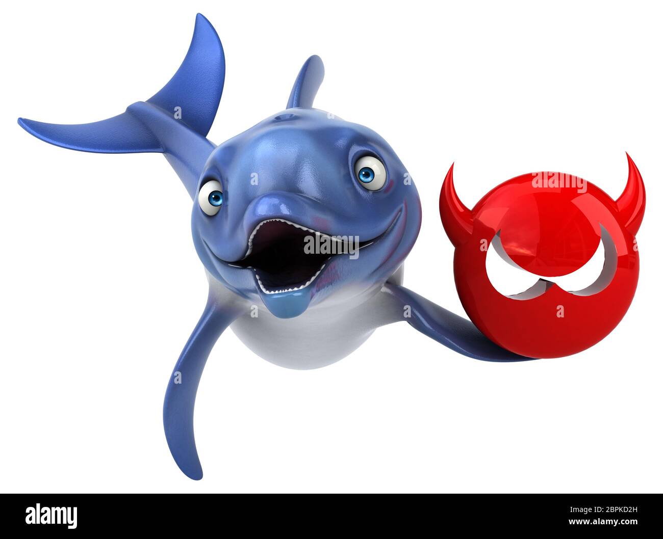 Fun dolphin - 3D Illustration Stock Photo