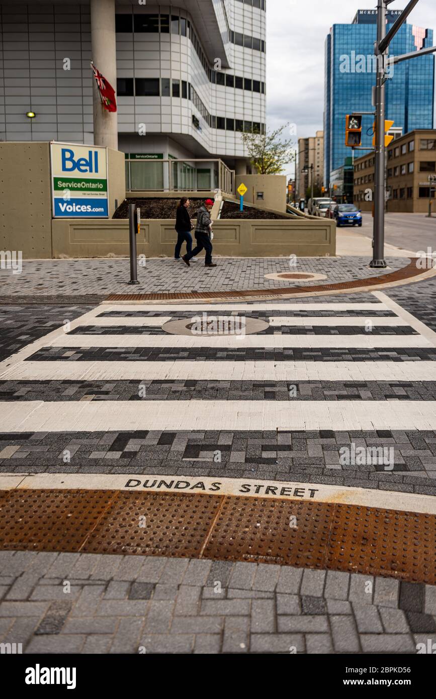 Dundas Street coronavirus pandemic in Downtown London Ontario Stock Photo