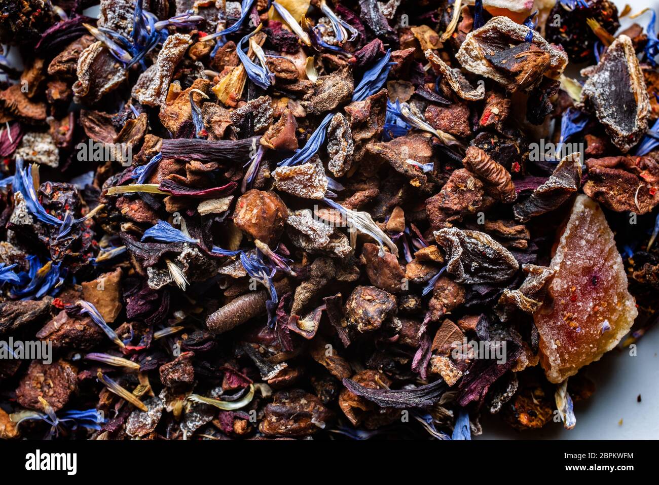 Herbal tea as a colorful mixture Stock Photo