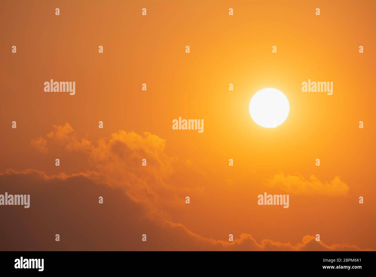 The sky with cloud and sunset for clean energy power, clear weather ...