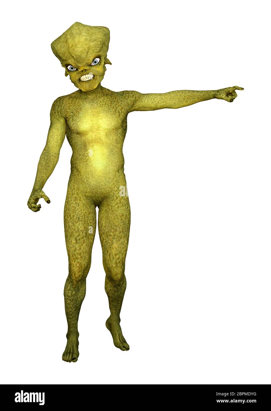 3D rendering of a green alien isolated on white background Stock Photo ...